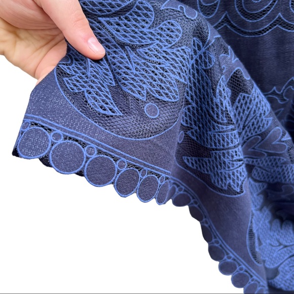 Eliza J Navy Sleeveless Lace Overlay A-Line Dress 14W - Picture 7 of 10